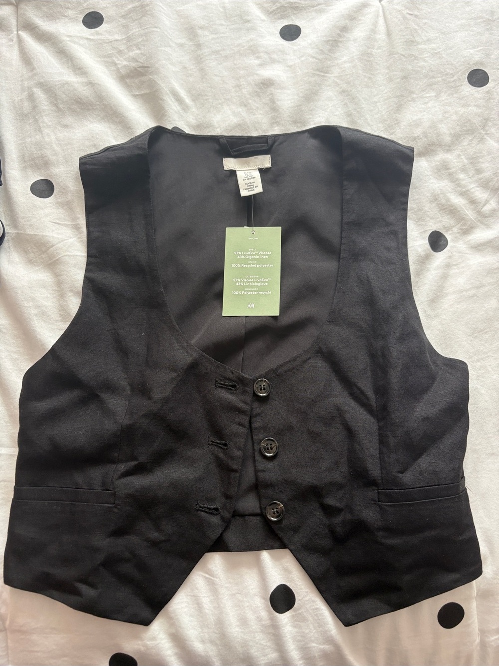 H&M Black Women's Tailored Vest